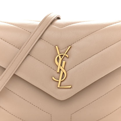 Saint Laurent Calfskin Y Quilted Monogram Toy Loulou Crossbody Bag Nude Powder 9 of 15