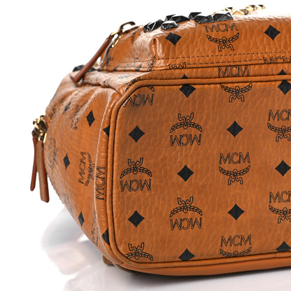 MCM Visetos Studded Medium Stark M Backpack Cognac 7 of 11