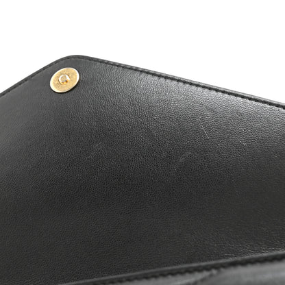 Chanel Lambskin Chevron CC Button Clutch Black 9 of 11