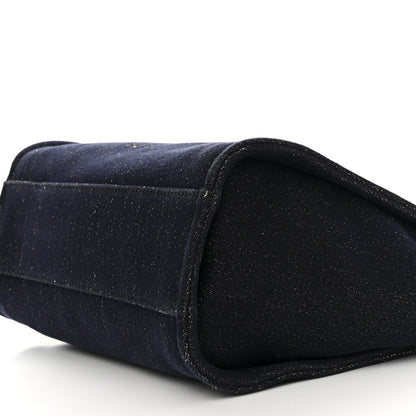 Chanel Lurex Canvas Small Deauville Tote Navy Blue Gold 10 of 10