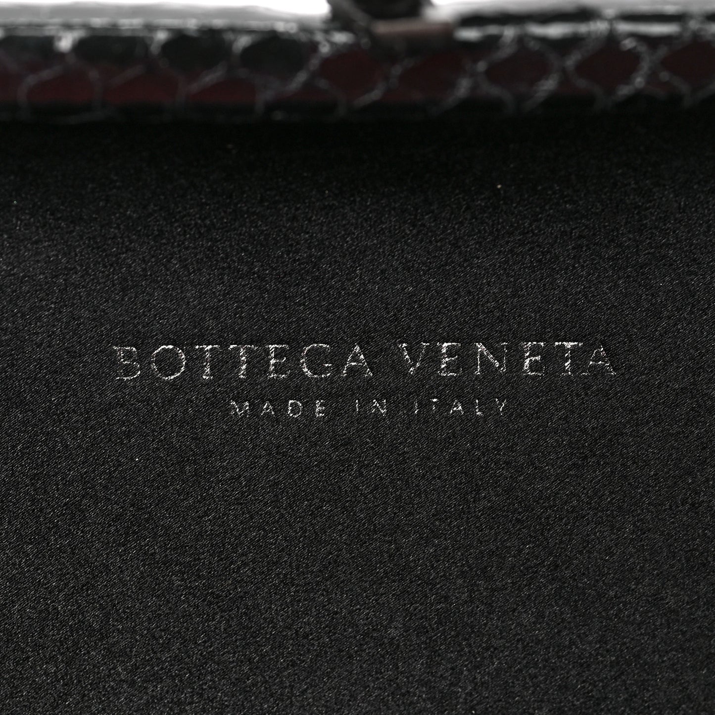 Satin Ayers Intrecciato Chain Knot Clutch Black