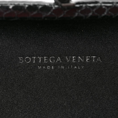 Bottega Veneta Satin Ayers Intrecciato Chain Knot Clutch Black 6 of 8