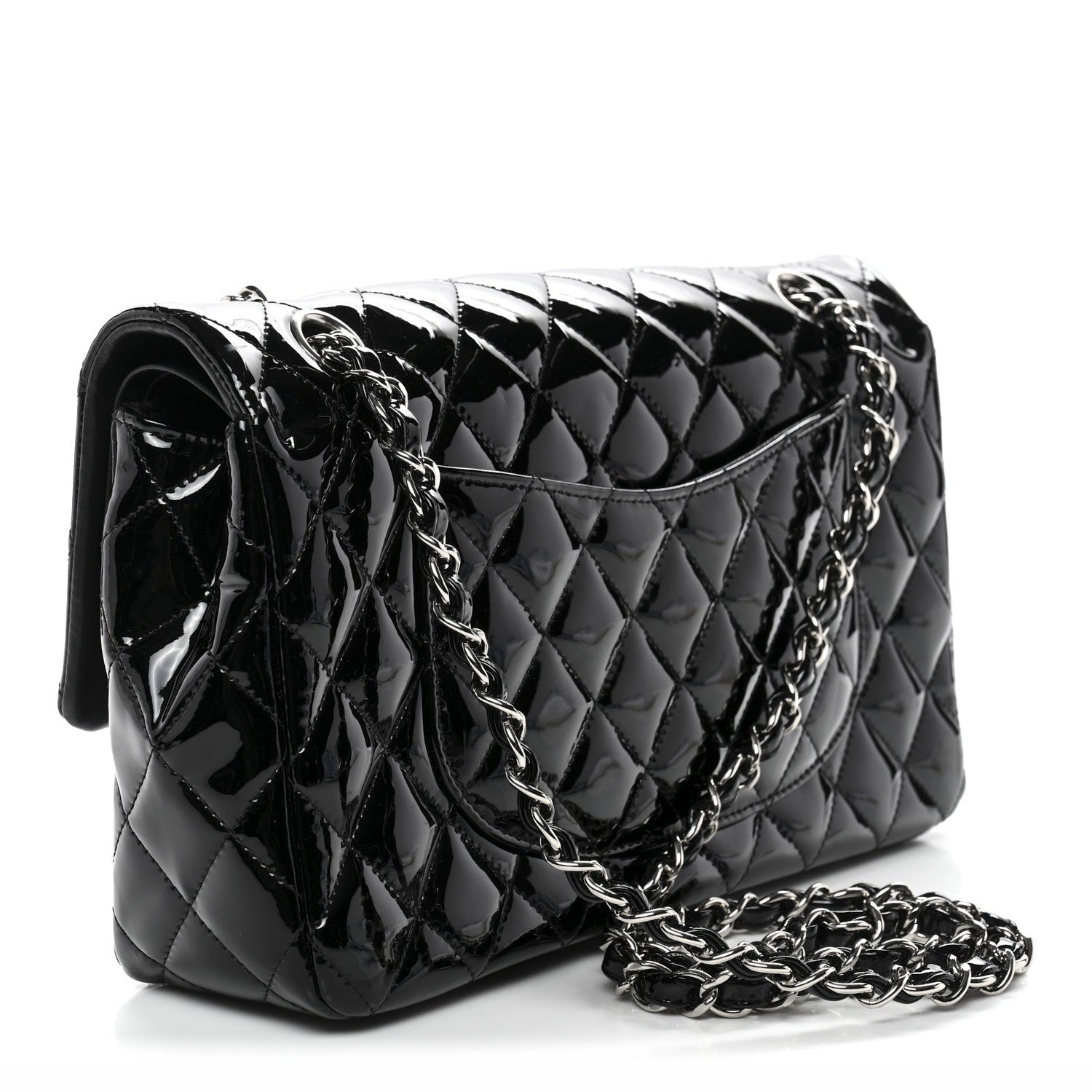Chanel Patent Quilted Medium Double Flap Black 3 of 12
