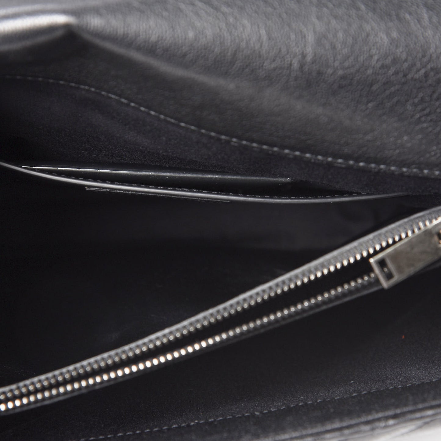 Sheepskin Matelasse Chevron Monogram Large College Satchel Black