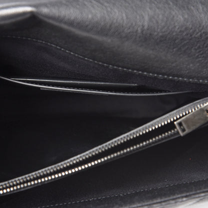 Saint Laurent Sheepskin Matelasse Chevron Monogram Large College Satchel Black 6 of 11