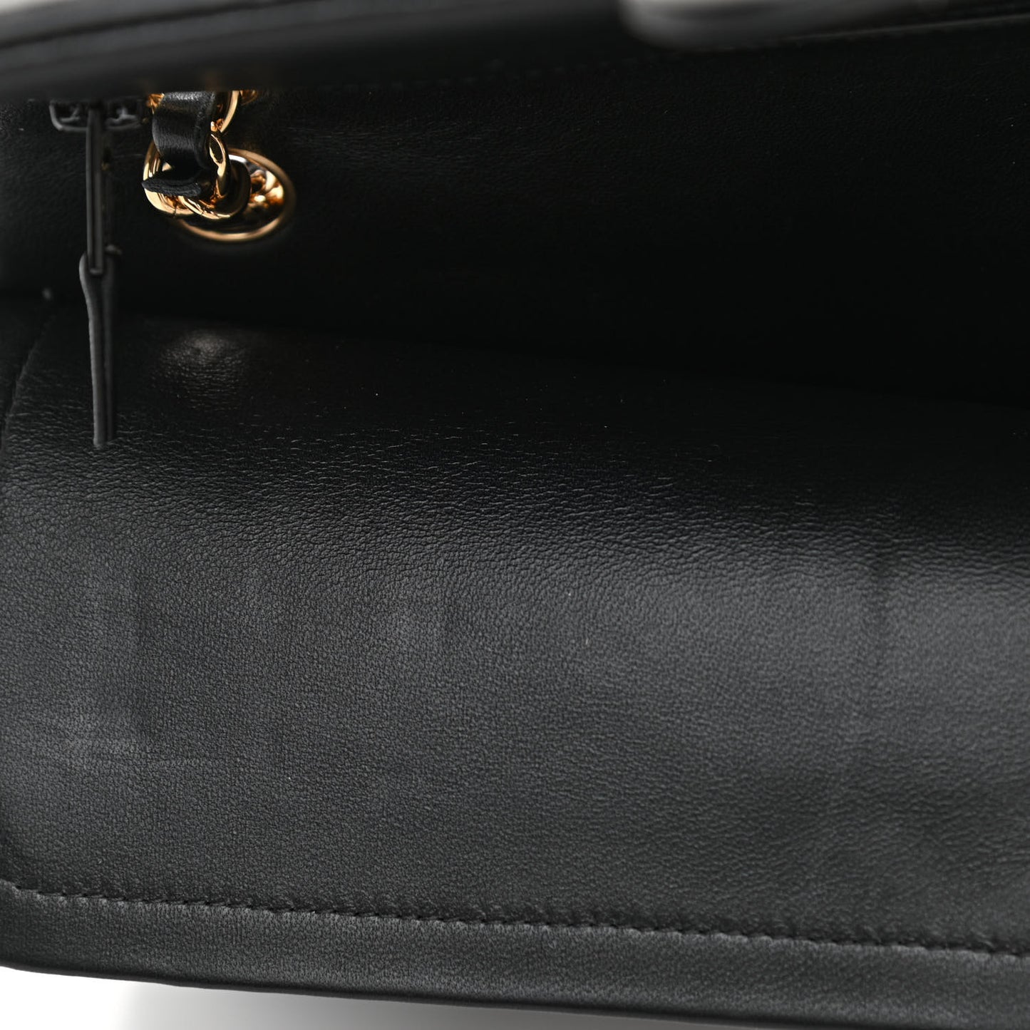 Lambskin Quilted Medium Double Flap Black