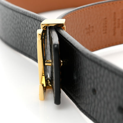 Louis Vuitton Taurillon Calfskin 30mm LV Initiales Reversible Belt 90 36 Black 3 of 6