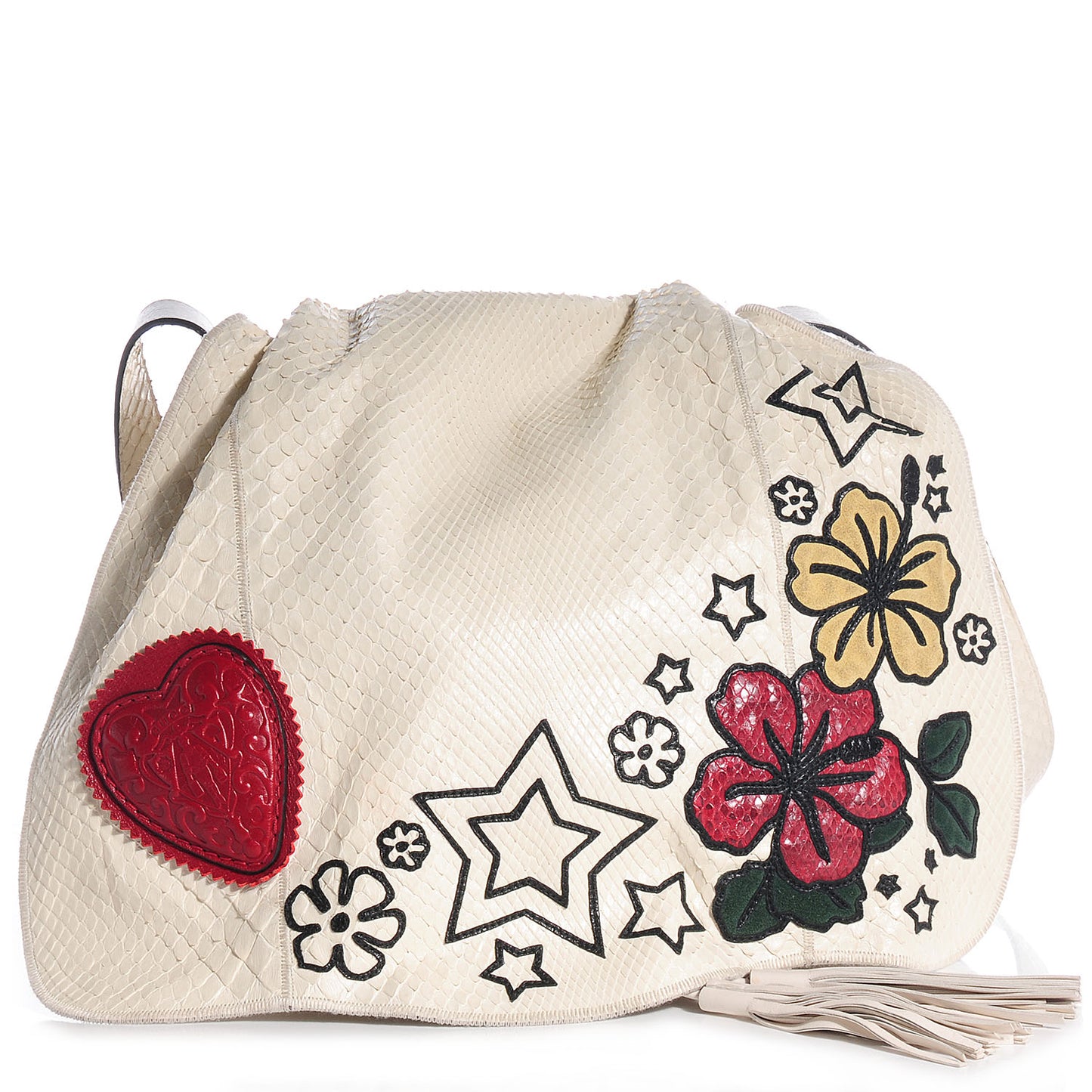 Python Flower Tattoo Tribeca Messenger Bag Ivory