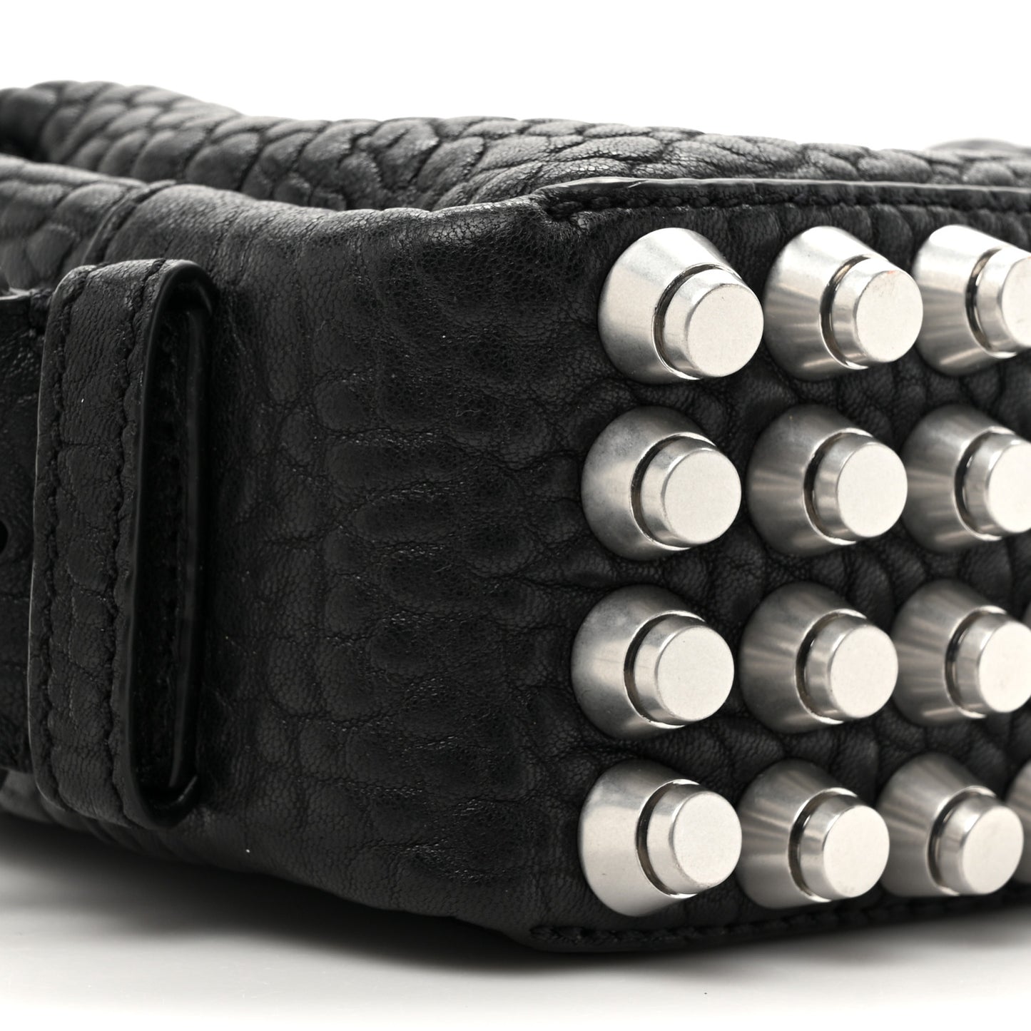 Pebbled Lambskin Small Ricco Shoulder Bag Black