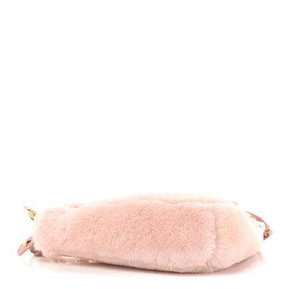 Prada Montone Shearling Mini Triangle Bag Orchidea 4 of 8