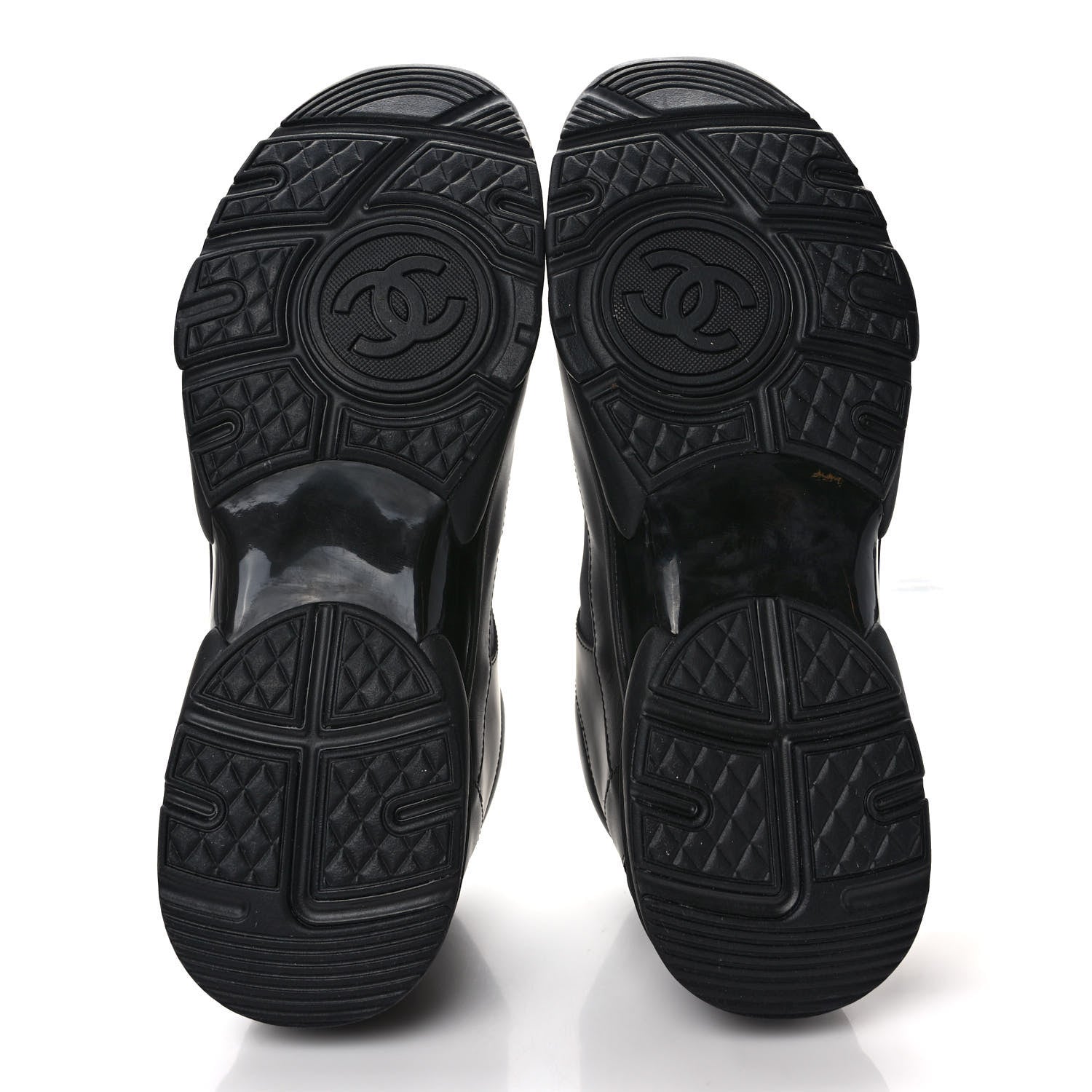 Chanel Calfskin Lambskin Mens CC Uniform Sneakers 45 Black 5 of 8