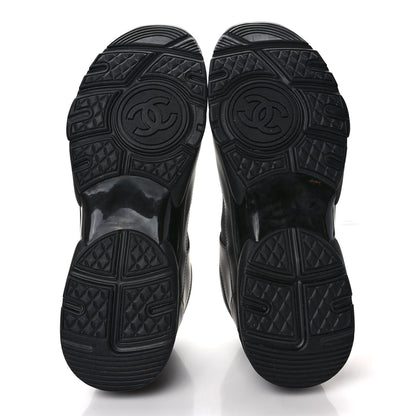 Chanel Calfskin Lambskin Mens CC Uniform Sneakers 45 Black 5 of 8