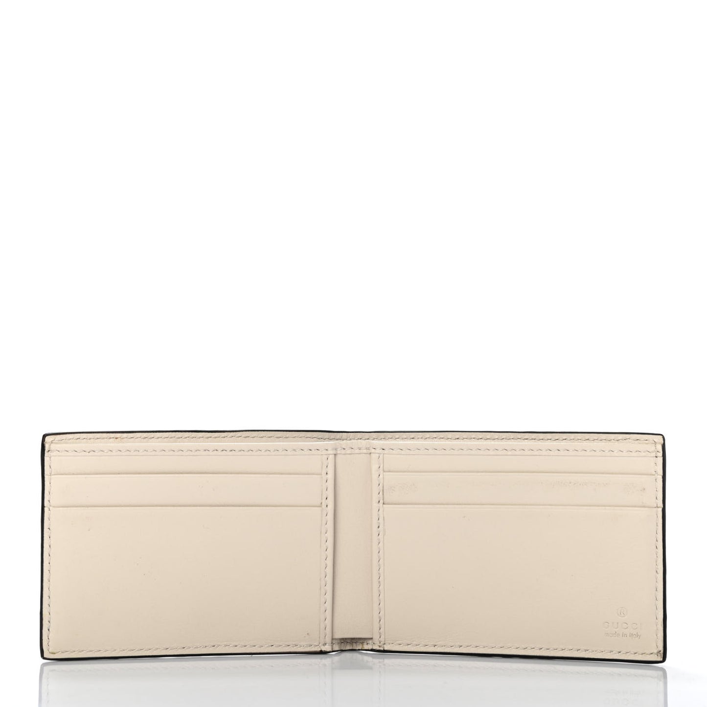 Calfskin GG Tennis Embossed Bi-Fold Wallet Mystic White