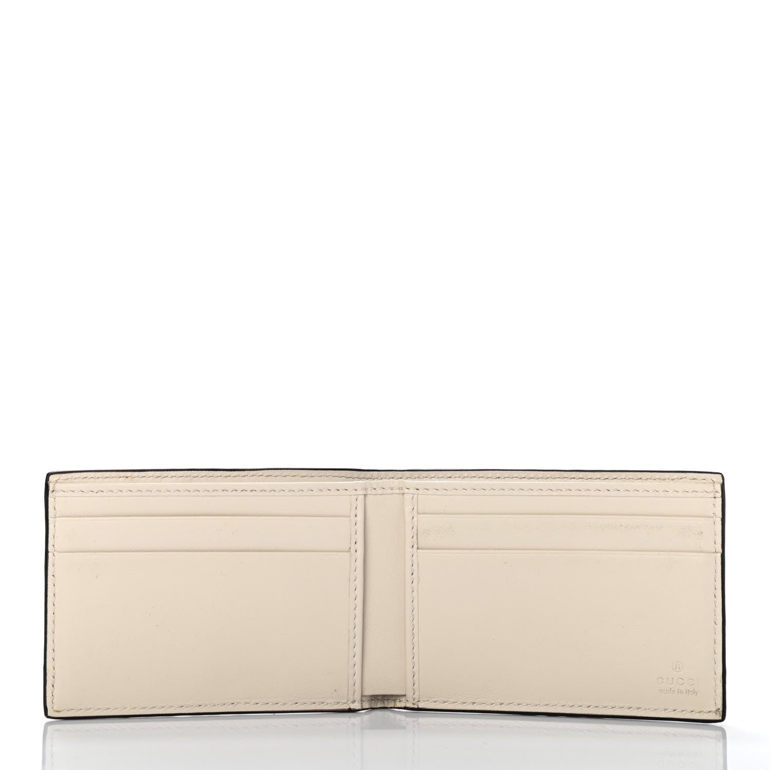 Gucci Calfskin GG Tennis Embossed Bi-Fold Wallet Mystic White 4 of 4
