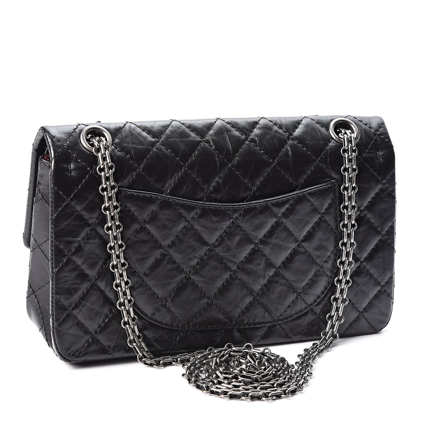 Aged Calfskin Quilted 2.55 Reissue 225 Flap Black