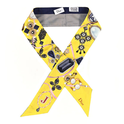 Christian Dior Silk Jewel Mitzah Scarf Yellow 1 of 3