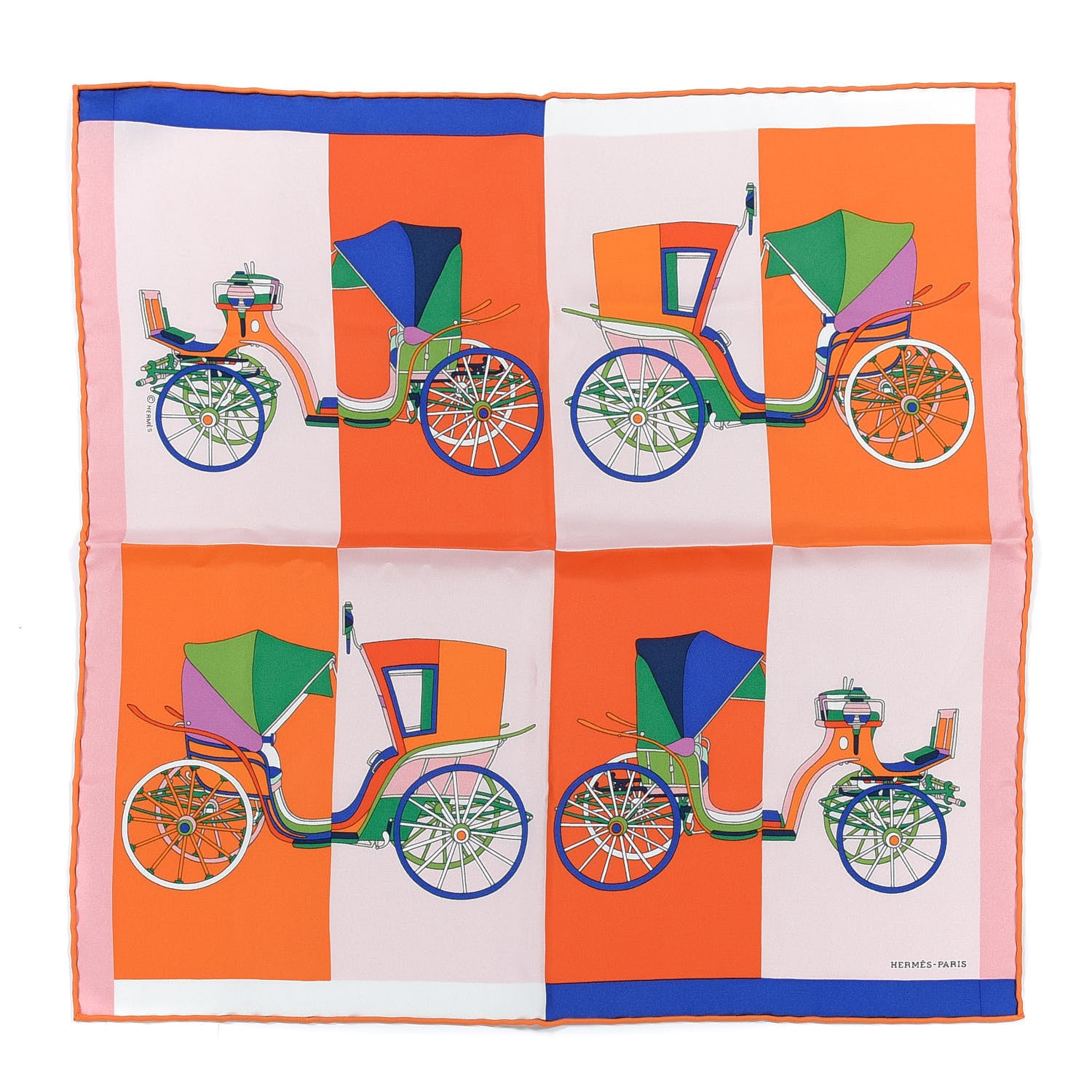 Hermes Silk Voitures Exquises Pocket Square 6 of 10