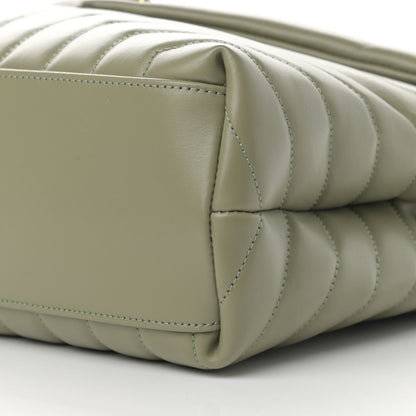 Saint Laurent Calfskin Y Quilted Monogram Medium Loulou Chain Satchel Light Sage 9 of 10