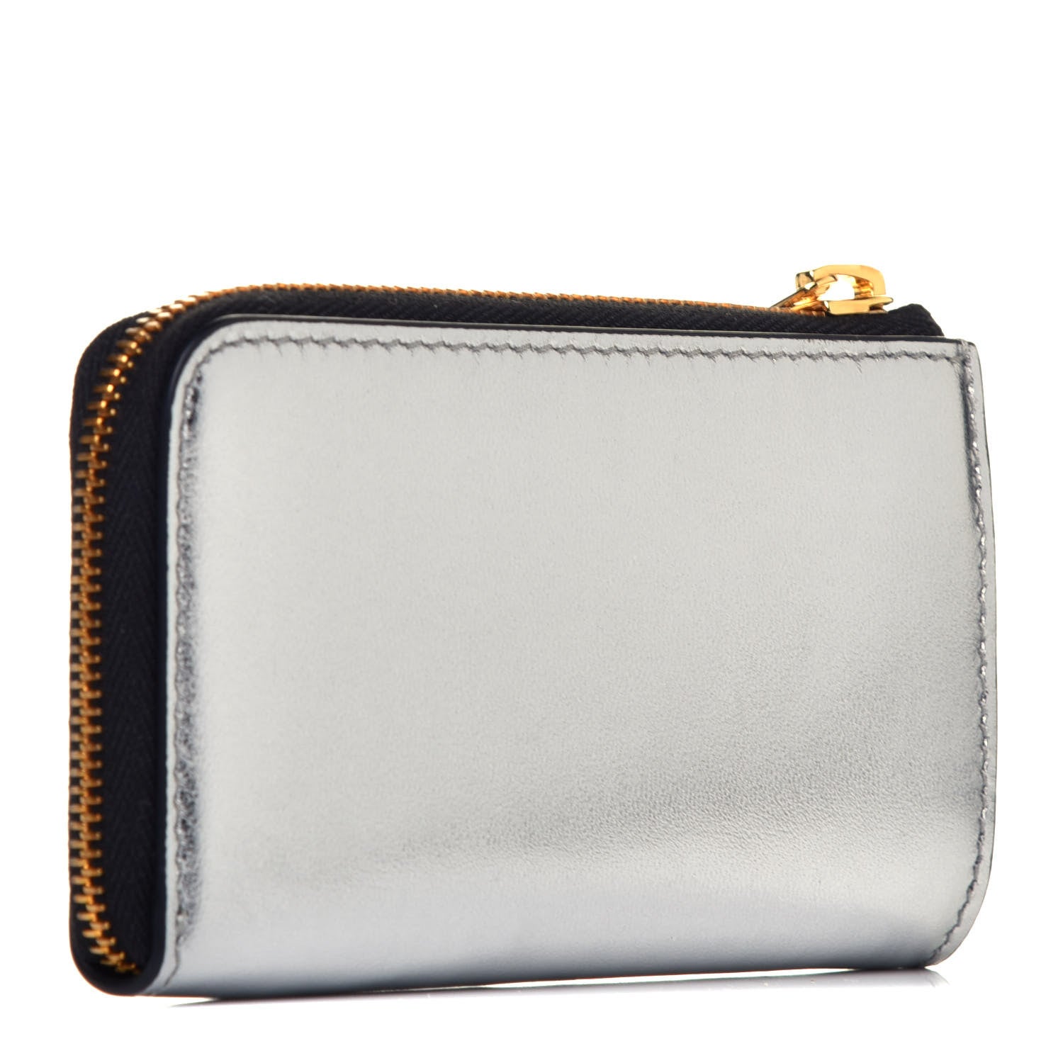 Tom Ford Metallic Calfskin Key Pouch Silver 3 of 7