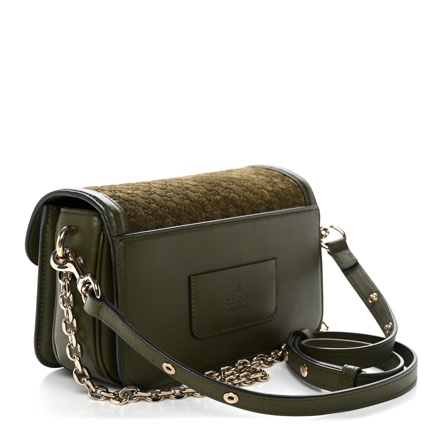 Gucci Suede Microguccissima Go Small Shoulder Bag Forest Green 3 of 14