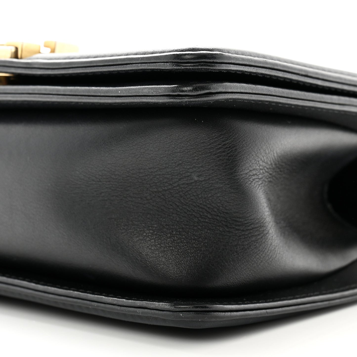Calfskin Quilted Small Boy Flap Black