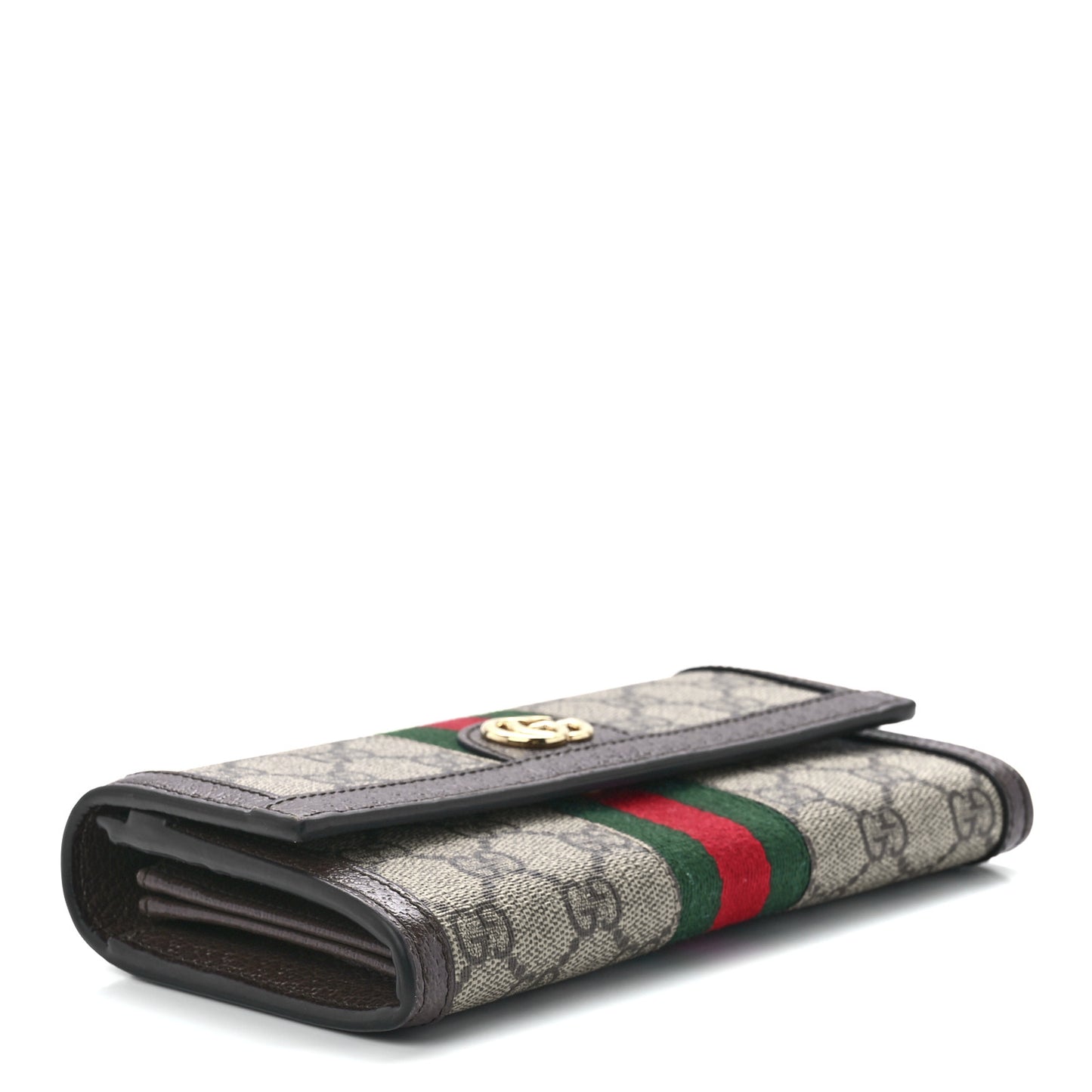 GG Supreme Monogram Web Ophidia Continental Wallet Brown