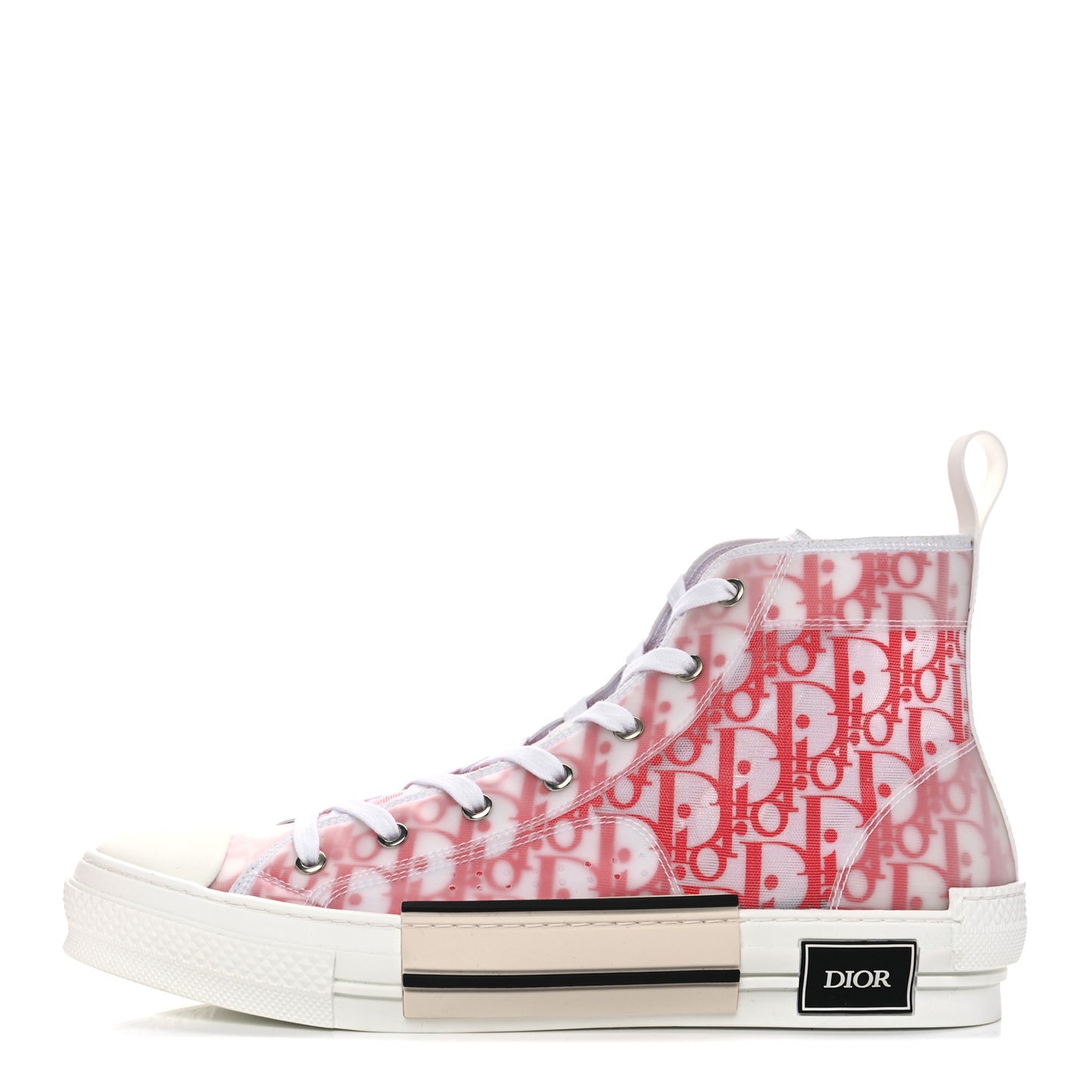 Canvas Oblique Mens B23 High Top Sneakers 44 Red White