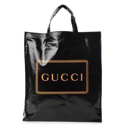 Gucci Patent Canvas Frame Logo Vertical Tote Black Crop 1 of 10