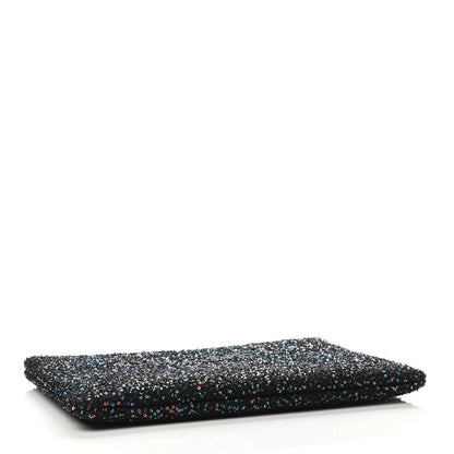 Chanel Canvas Sequin Medium Deauville Cosmetic Pouch Black 3 of 4
