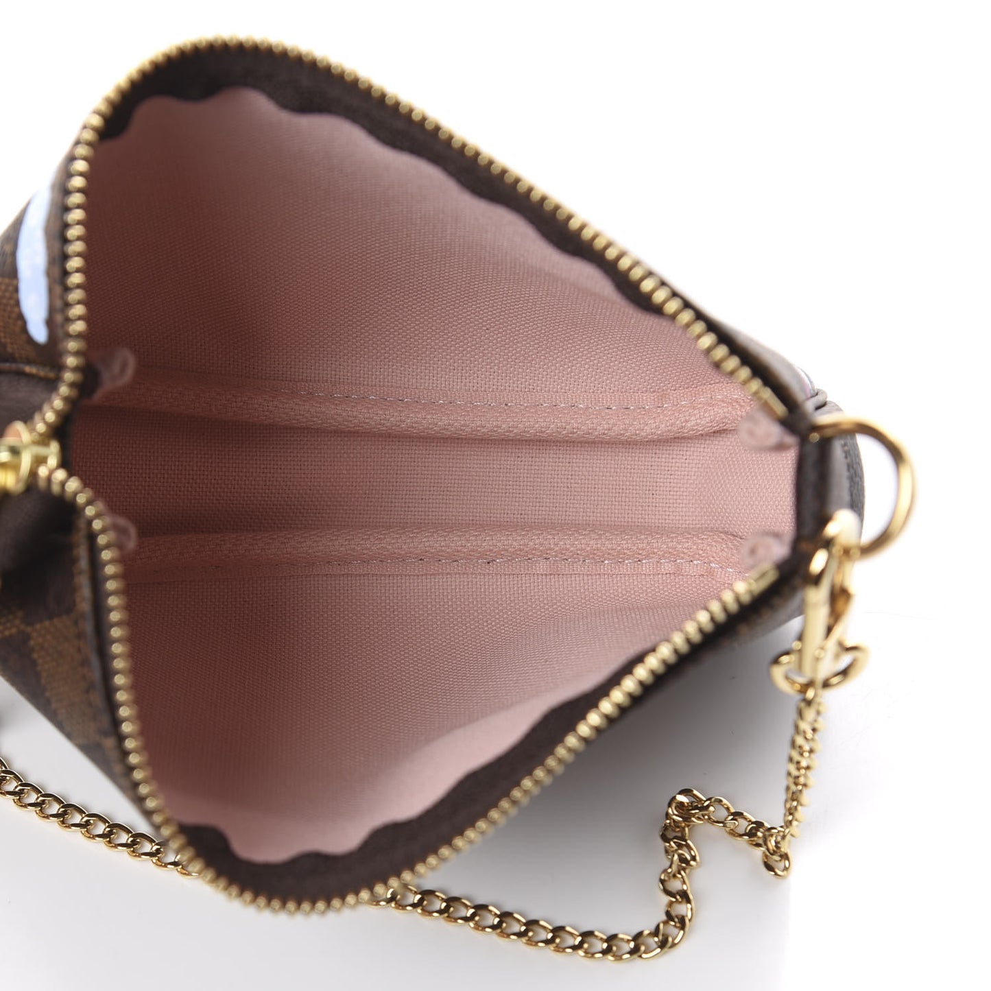 Damier Ebene 2020 Christmas Animation Big Wheel Mini Pochette Accessories Rose Ballerine