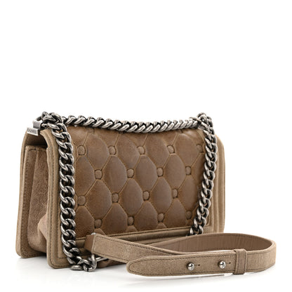 Chanel Nubuck Chesterfield Quilted Medium Celtic Boy Flap Brown 3 of 16