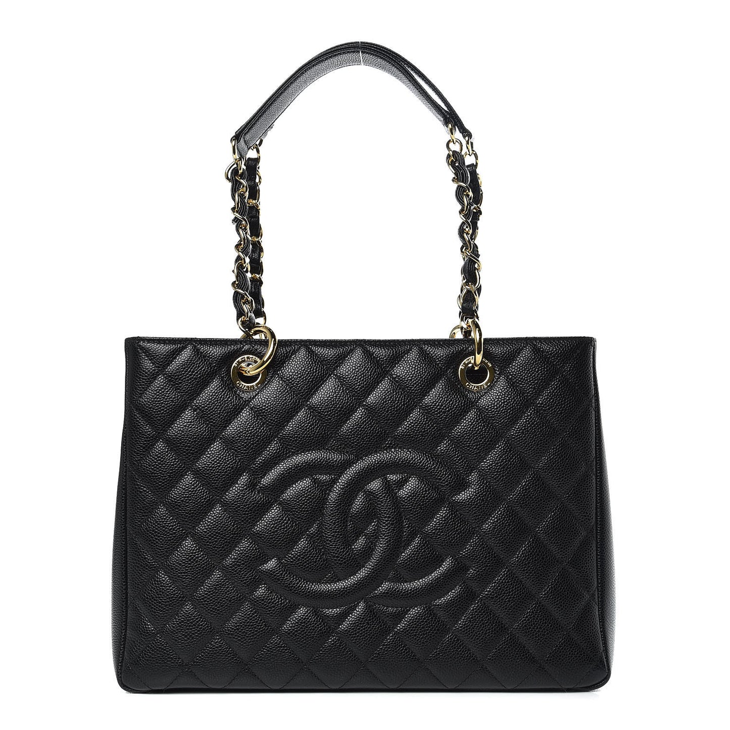 Caviar Quilted Grand Shopping Tote GST Black