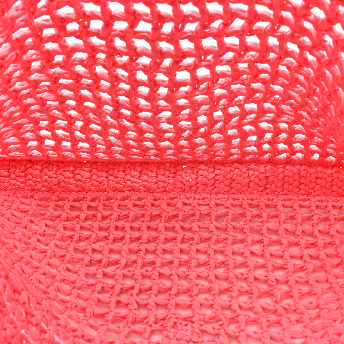 Yarn Raffia Effect Crochet Logo Embroidered Tote Bag Petalo