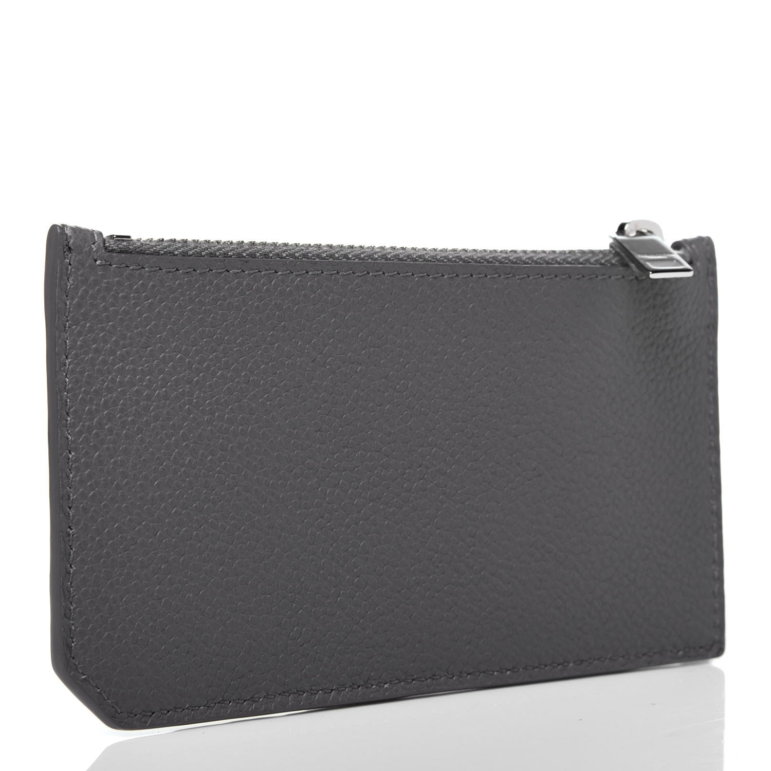 Saint Laurent Grained Calfskin 5 Fragments Zip Pouch Card Holder Fog 3 of 11