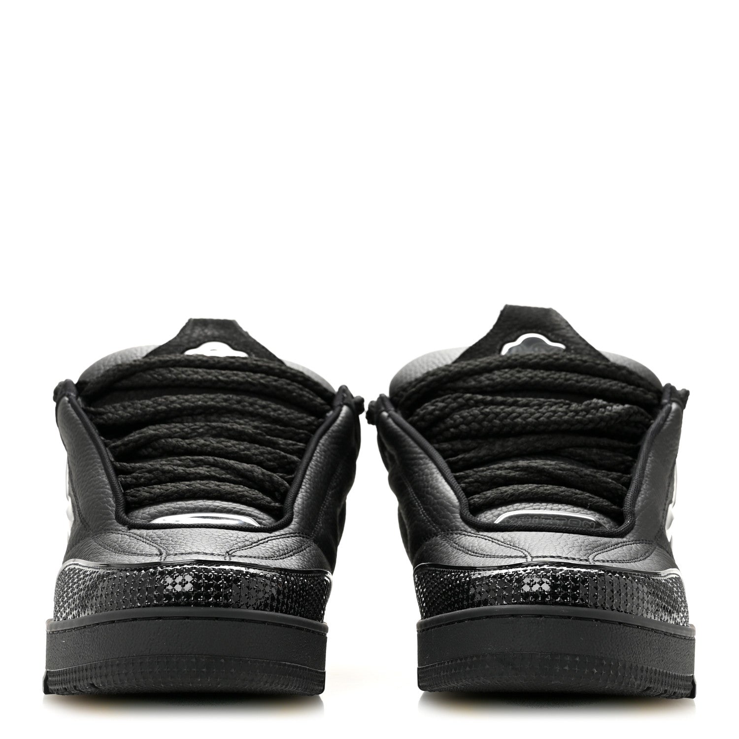 Louis Vuitton Calfskin Suede Mens LV Skate Sneakers 9 Black 3 of 8