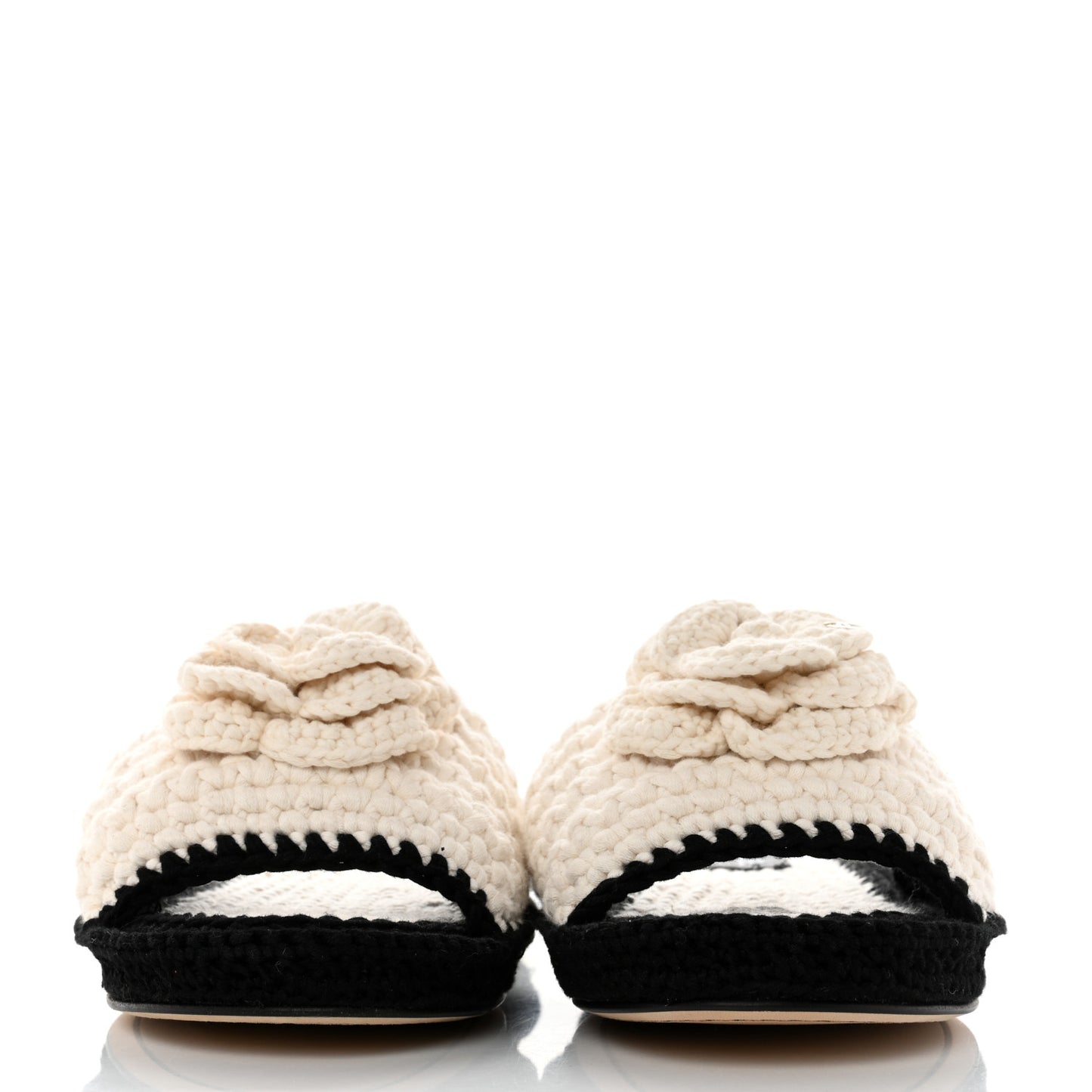 Crochet Mules 37 Ivory Black