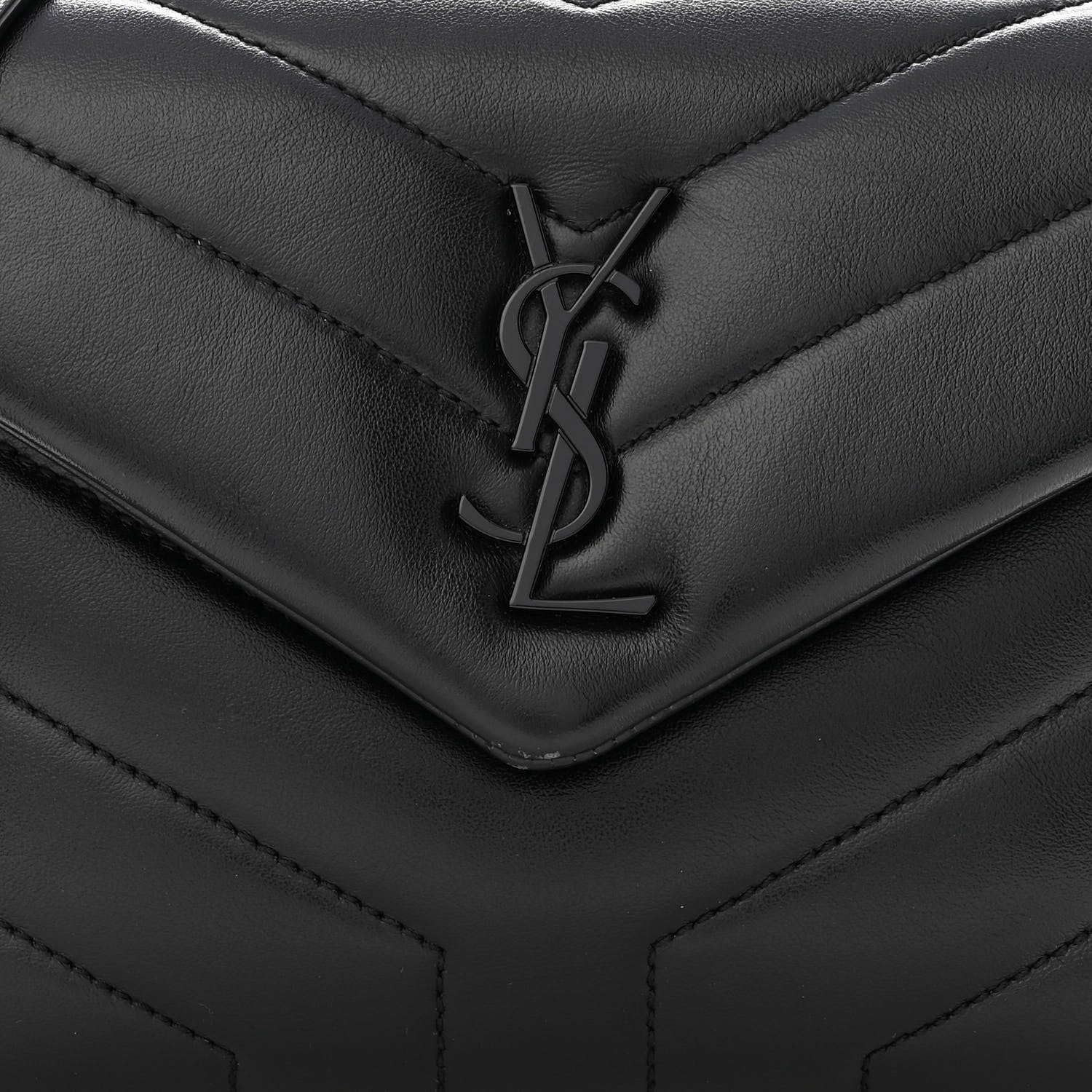 Saint Laurent Calfskin Y Quilted Monogram Toy Loulou Crossbody Bag Black 7 of 10