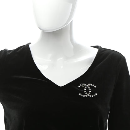 Chanel Resin Crystal CC Brooch Black 2 of 4