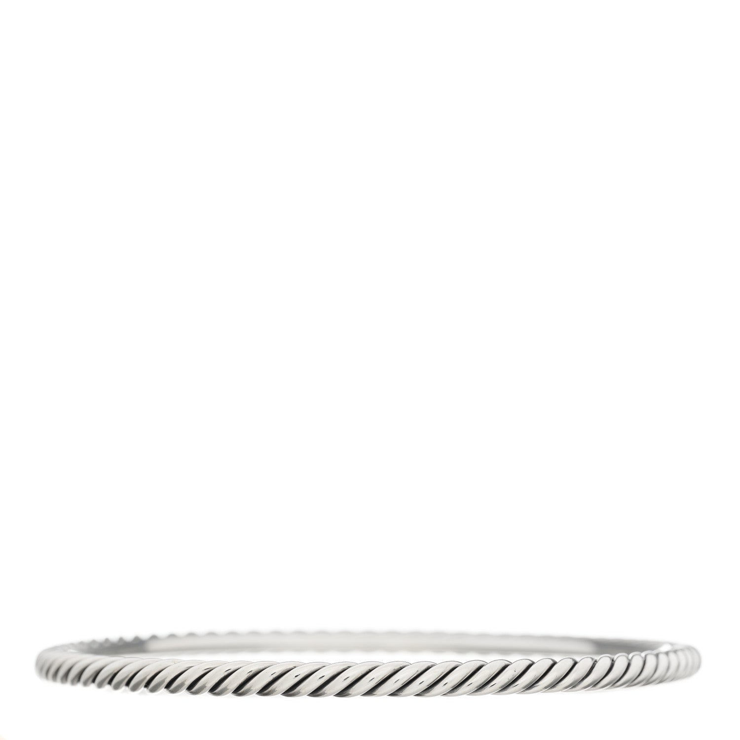 David Yurman Sterling Silver 4mm Cable Classics Bangle Bracelet 2 of 3