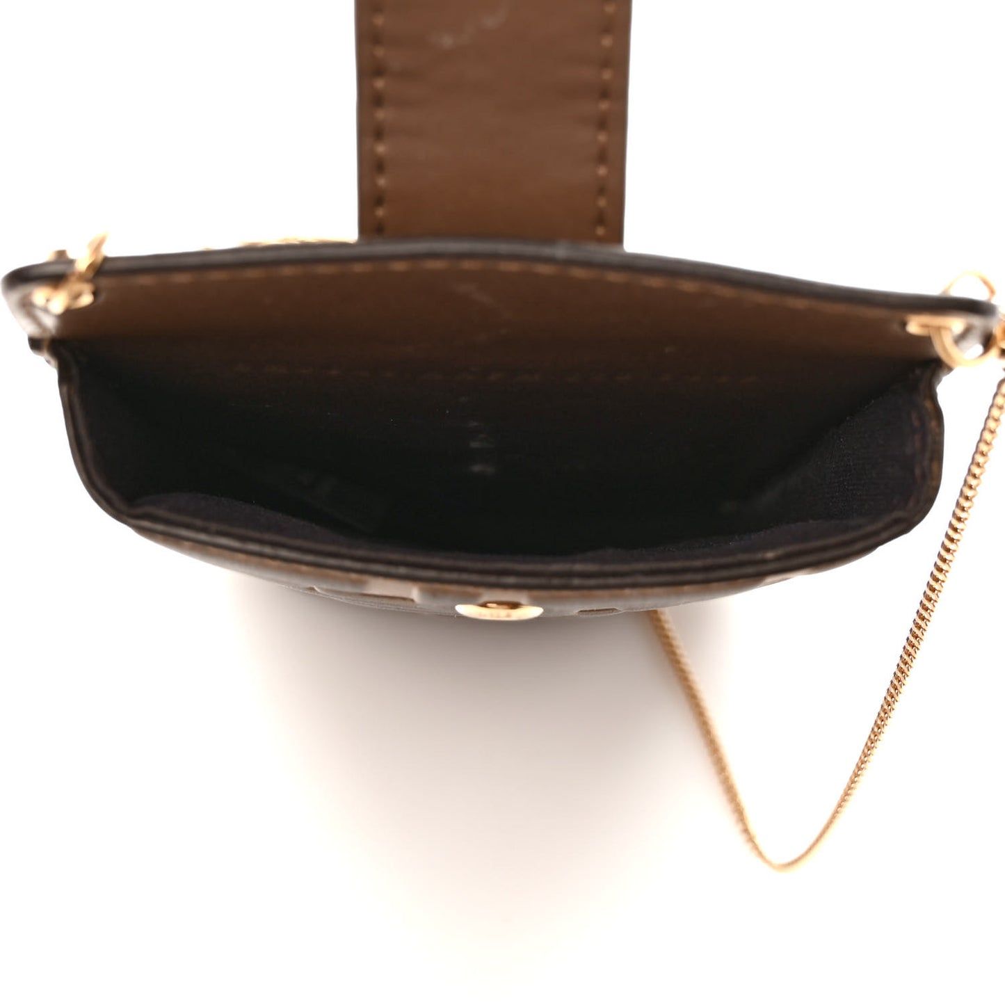 Vitello Soft F is Fendi Bi-Color FF 1974 Embossed Phone Pouch Maya Black