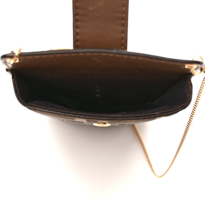Fendi Vitello Soft F is Fendi Bi-Color FF 1974 Embossed Phone Pouch Maya Black 5 of 11