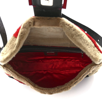 Fendi Rabbit Fur Striped Baguette Multicolor 4 of 9