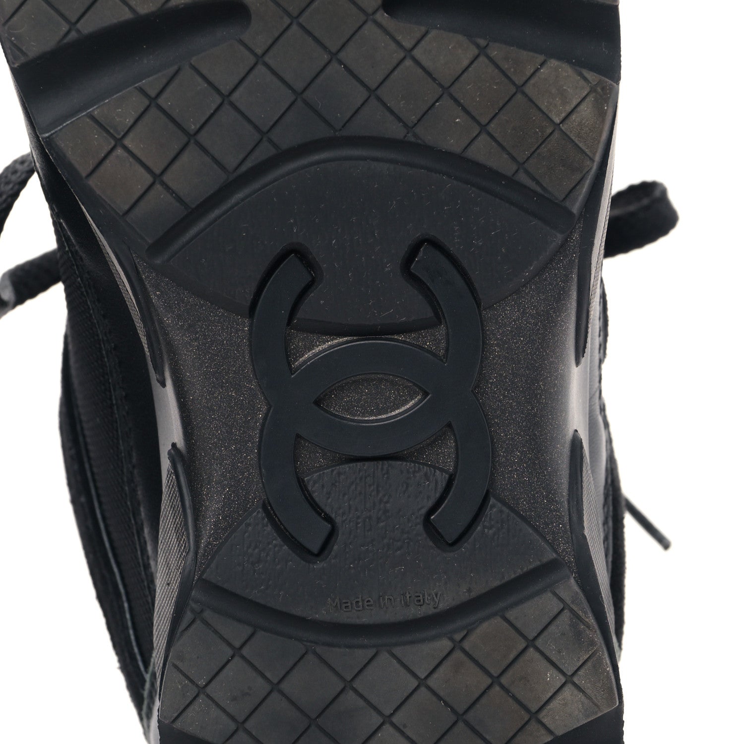 Chanel Toile Suede Calfskin CC Sneakers 37 Black 6 of 8