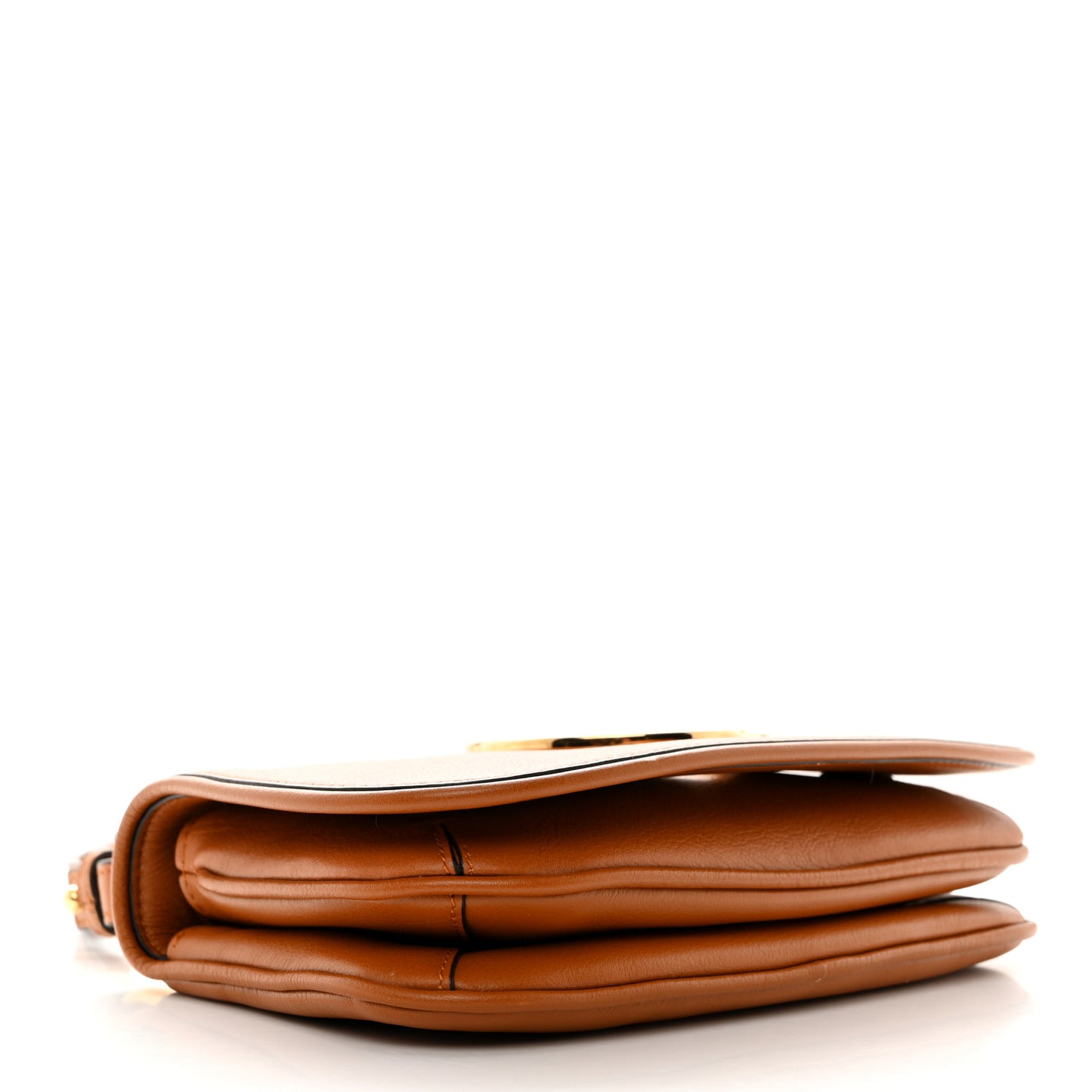 Roxy Calfskin Web Mini Blondie Shoulder Bag Cognac