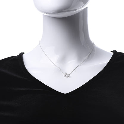 Hermes 18K White Gold Diamond Finesse Pendant Necklace 2 of 5