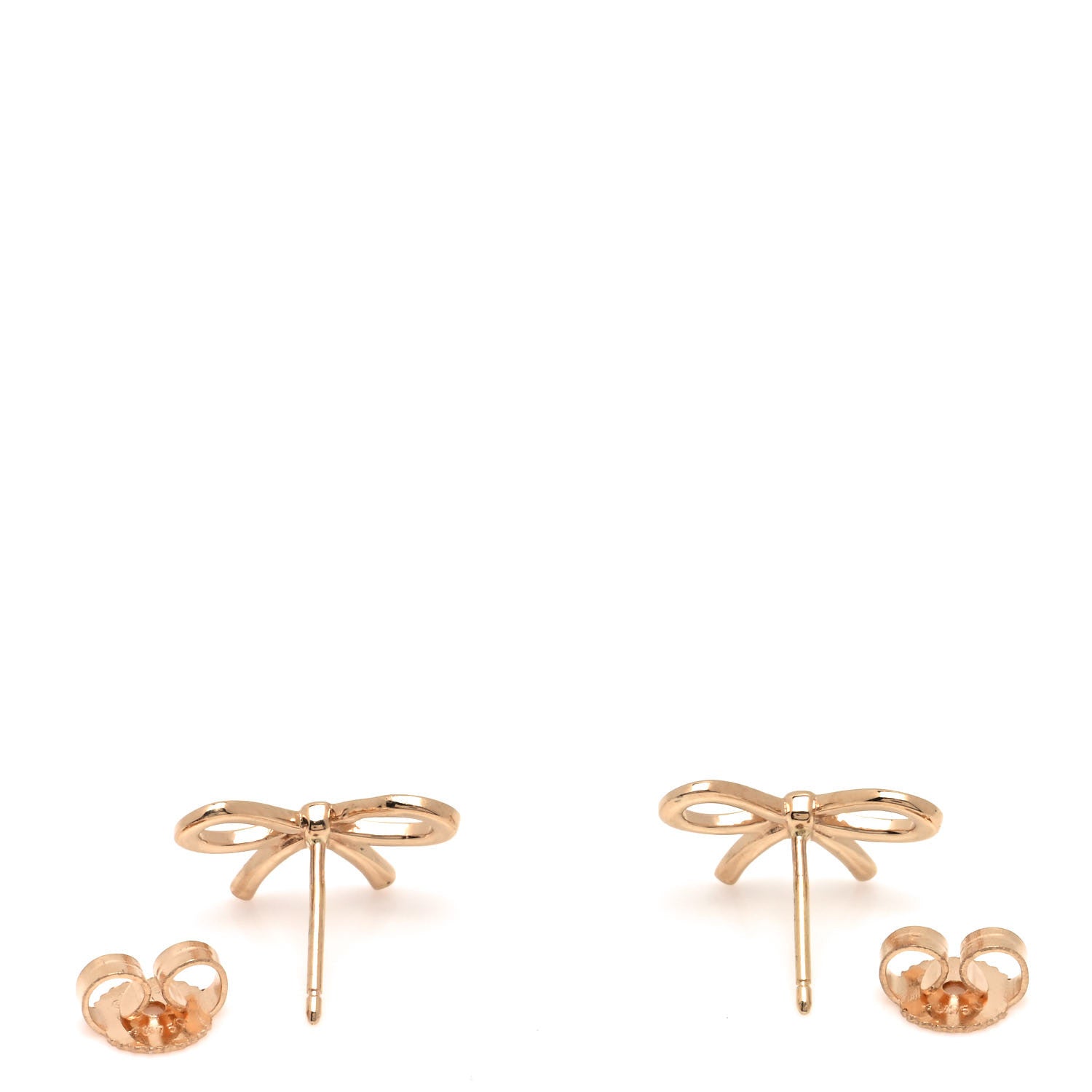 Tiffany 18K Rose Gold Bow Earrings 3 of 4