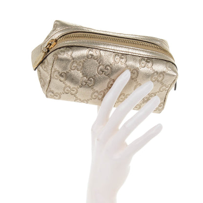 Gucci Metallic Guccissima Small Cosmetic Case Gold 2 of 8