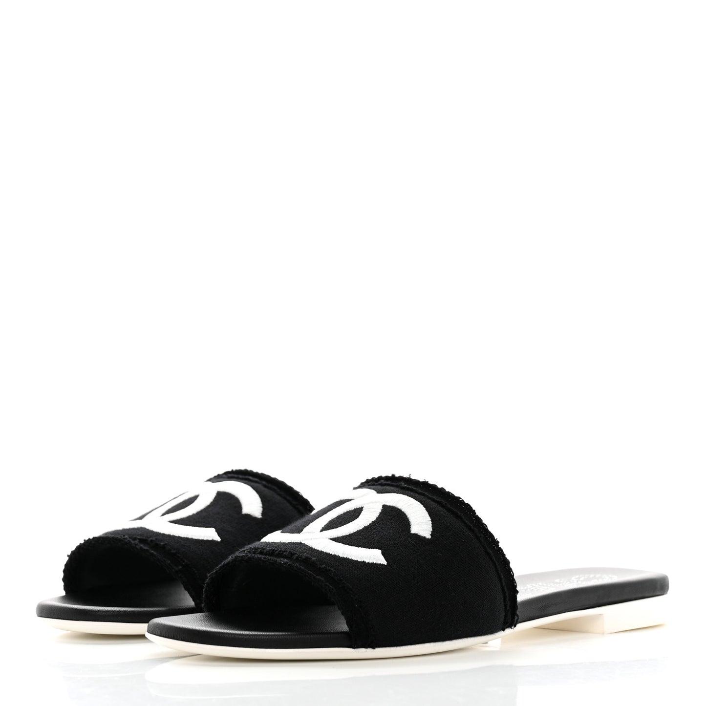 Jersey Knit CC Mules 39 Black