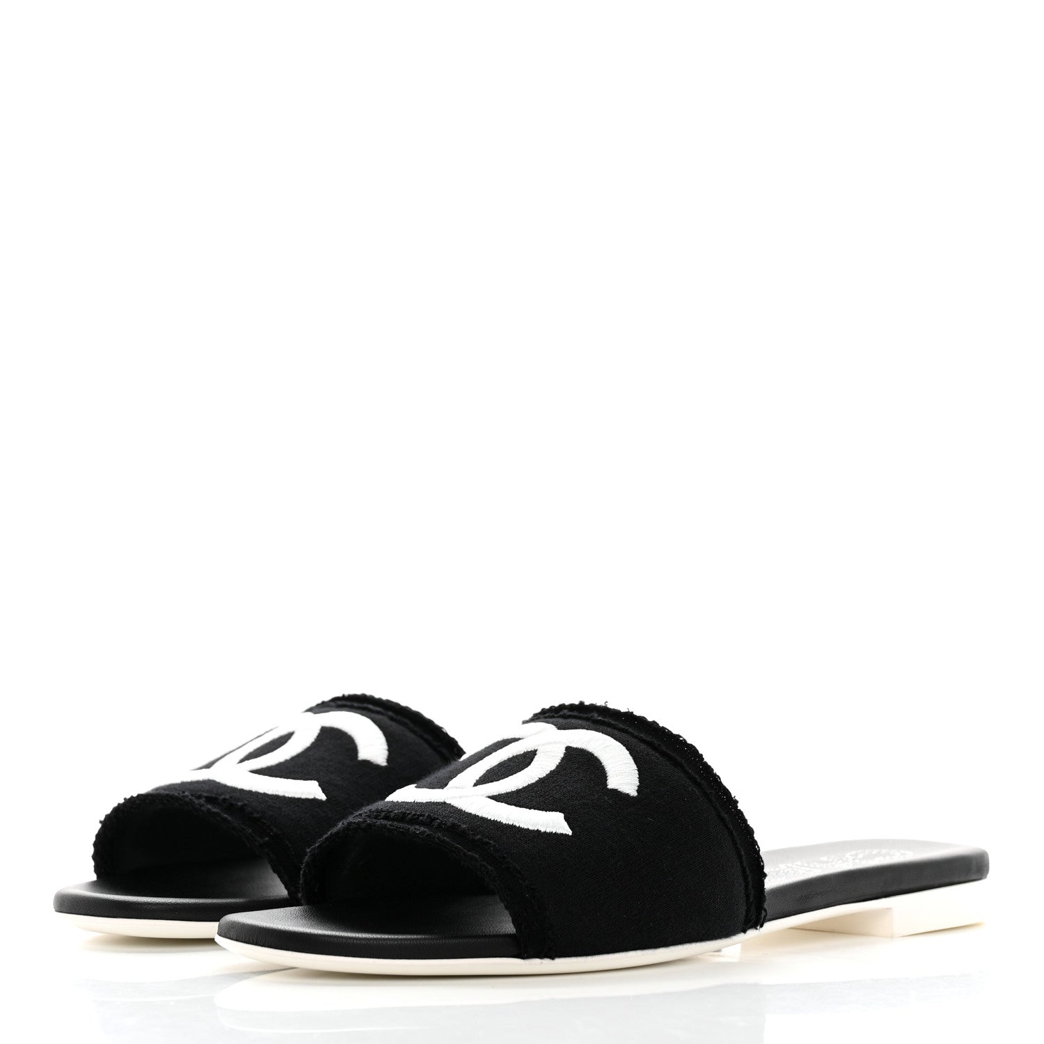 Chanel Jersey Knit CC Mules 39 Black 3 of 9