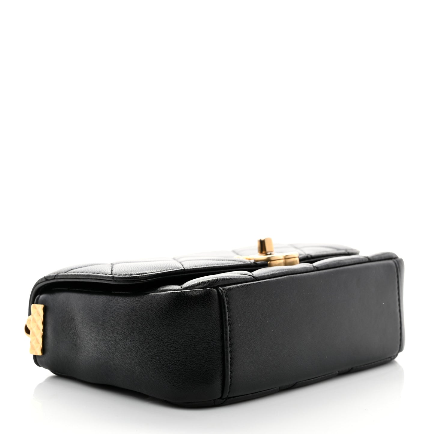 Lambskin Quilted Small CC Coin Flap Bag Black